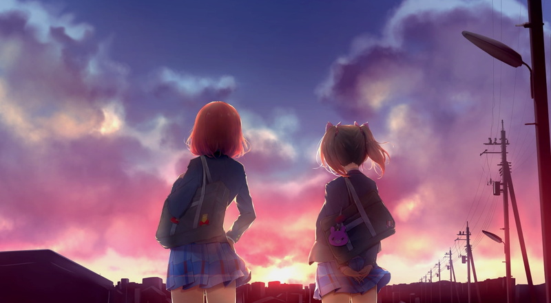 nature, child, females, sky, women, two people, 720P, girls, childhood, sister, offspring, outdoors, males, Anime, innocence, love live, three quarter length