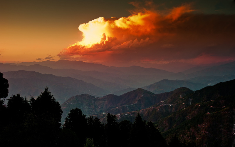 2K, forest, dalhousie, sunset, lanscape, landscape, mountain, photo, range, mountains