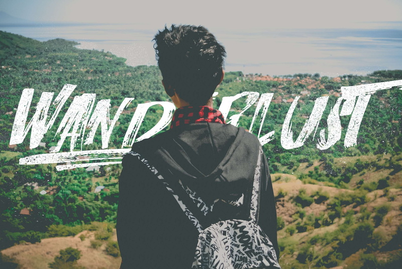 lanscape, standing, architecture, real people, plant, gelgas, hills, one person, rear view, looking at view, western script, text, nature, communication