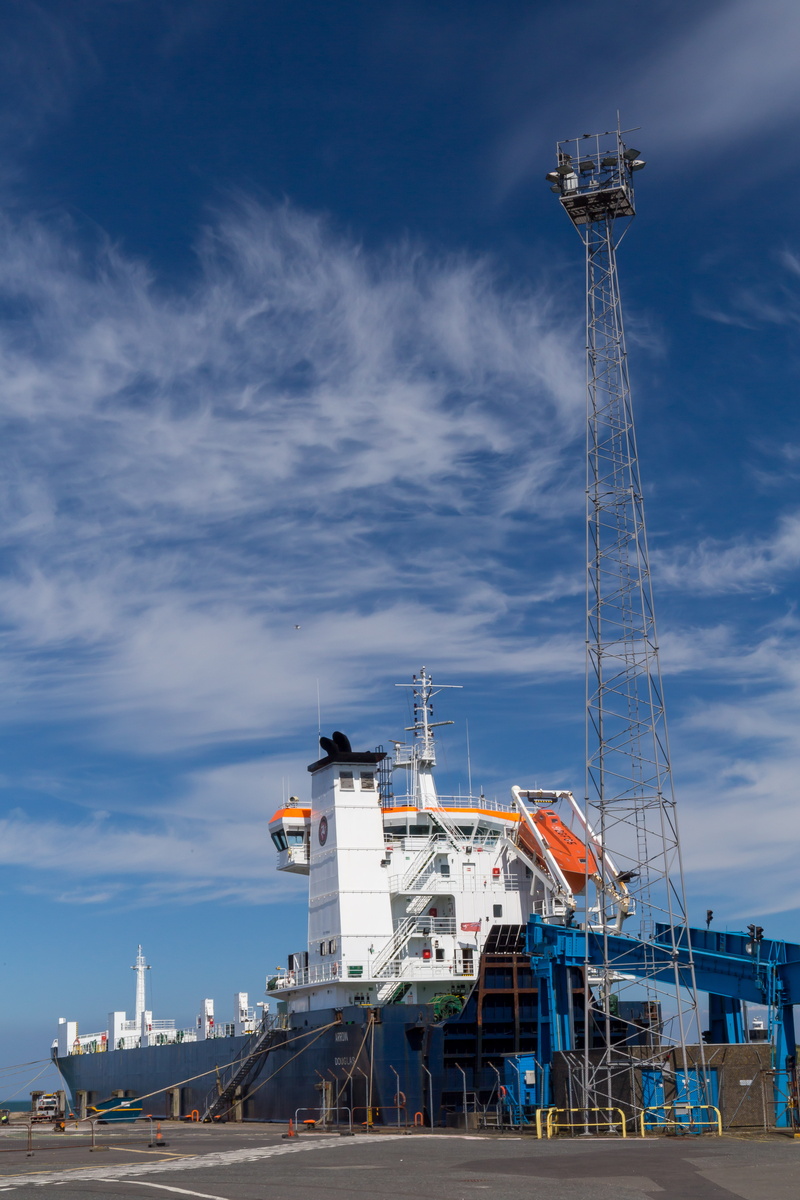 tall - high, ship, harbour, blue, larne, industry, no people, outdoors, built structure, sky, transportation, building exterior, cloud - sky, nothern ireland