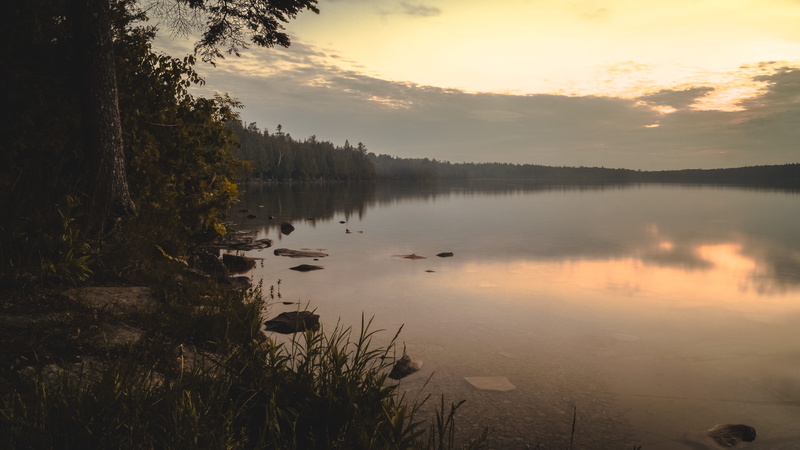 non-urban scene, trees, outdoors, northern bruce peninsula, sky, tranquility, plant, scenics - nature, nature, no people, lake, 5K, reflection lake, tree