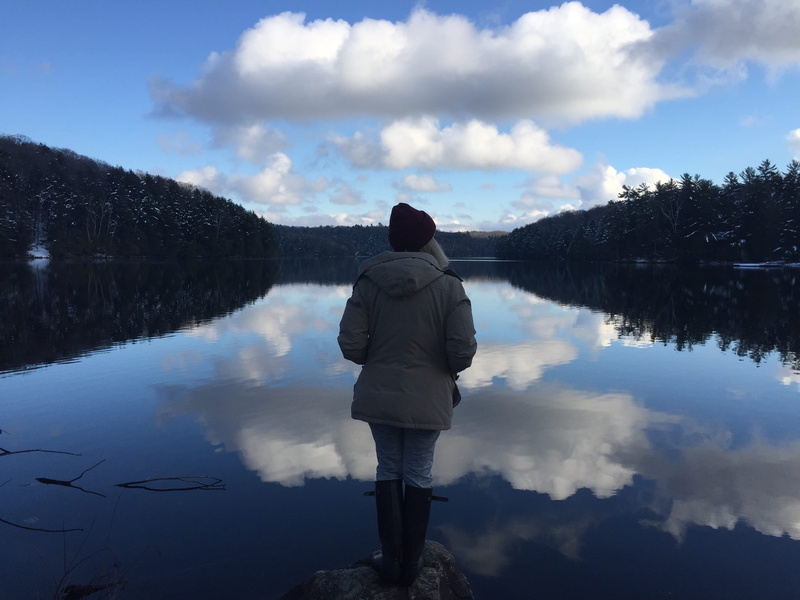 parry sound, one person, 2K, standing, lake view, winter, lifestyles, reflection, beauty in nature, waterfront, female, exploring, looking at view, vsco