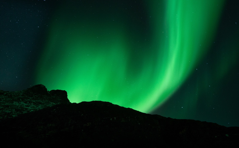tranquility, star, Long, green color, aurora polaris, nordlys, sky, mountain, idyllic, star - space, beauty in nature, mjelle, silhouette, night, Aurora