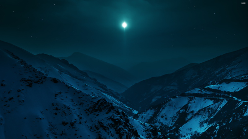 Mountain, 4K, sky, hdnature walpapers, nature, moon, snow, 3840x2160