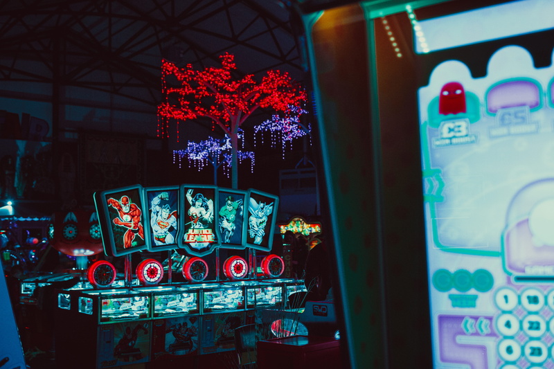 lumen, no people, window, food and drink, business, reflection, pacman, architecture, close, indoors, arcade, illuminated, blue, retail, blue and pink