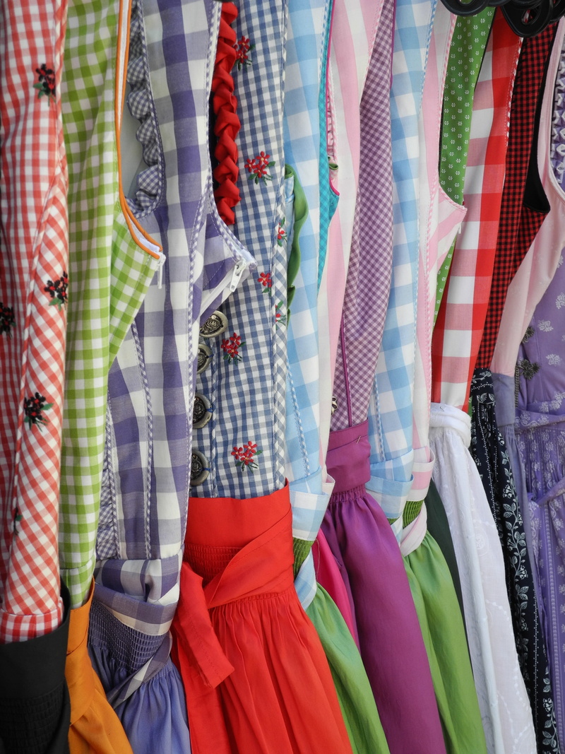 females, store, clothing, choice, fashion, textile, menswear, day, side by side, coathanger, in a row, costumes, indoors, checked pattern, dress, clothes