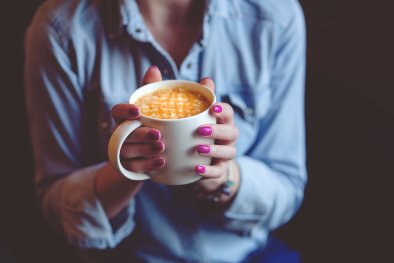 ceramic, casual clothing, close-up, morning, holding, lifestyles, indoors, caffeine, coffee, caucasian Ethnicity, refreshment, drinking, backgrounds, young Adult