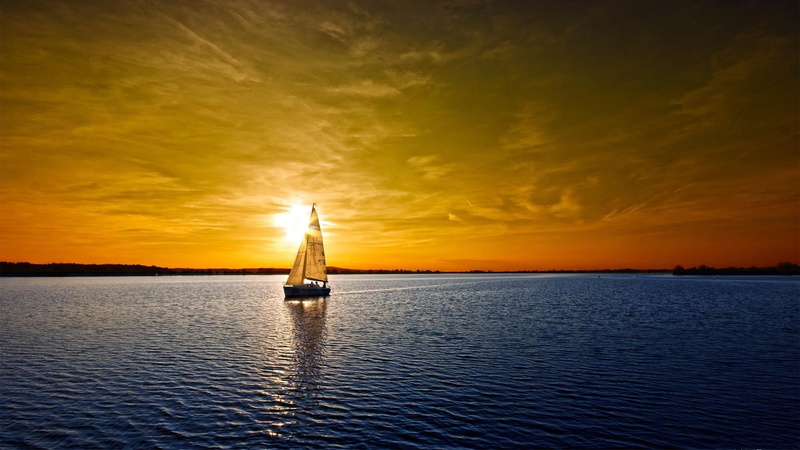 waterfront, water, sunlight, 1080P, tranquil Scene, sailing, sky, lake, yachting, vacations, yacht, mode of transportation, horizon, summer, horizon Over Water