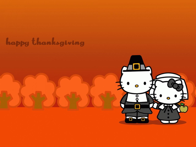indoors, thanksgiving, holiday, Thanksgiving Day, kitty, toy, family, 720P, childhood, emotion, cartoon, art and craft, themed, festival, colored background