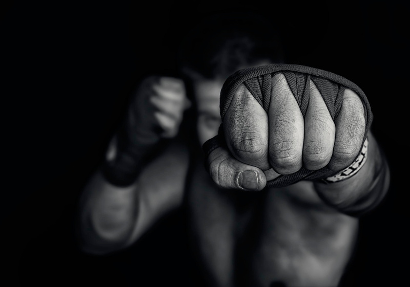 boxing - sport, vitality, hand, fist, one person, black And White, human Hand, dark, conflict, adult, close-up, body part, studio shot, 1080P, thumb, blow