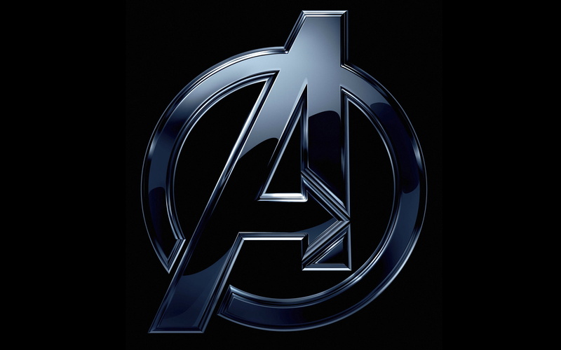 The Avengers, fiction, logo, MARVEL, black background, comic, 2K