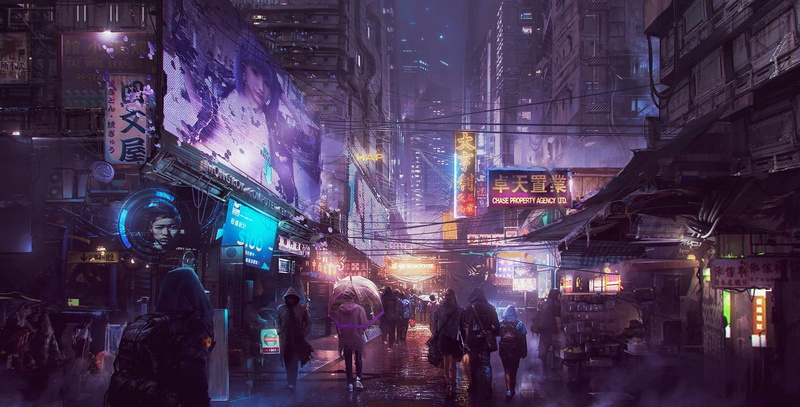 futuristic, cyberpunk, cyber city, 1080P, digital art, artwork
