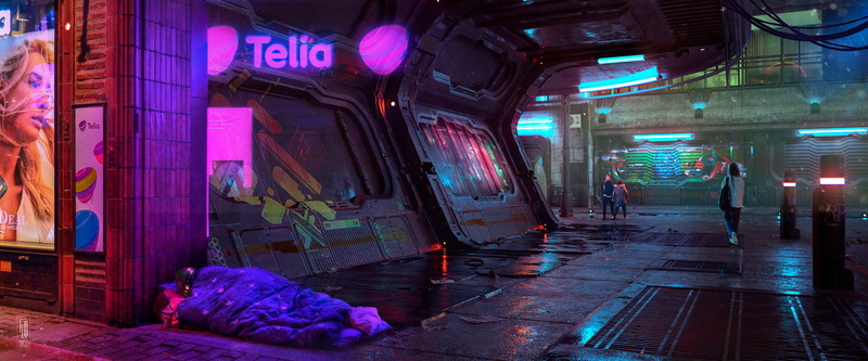 digital art, 1080P, cyber, cyber city, futuristic, artwork