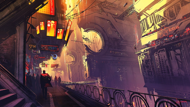 urban, concept art, cyberpunk, fan art, cityscape, futuristic city, CGI, 3D, fantasy art, painting, artwork, science fiction, city, cyber, futuristic, realistic