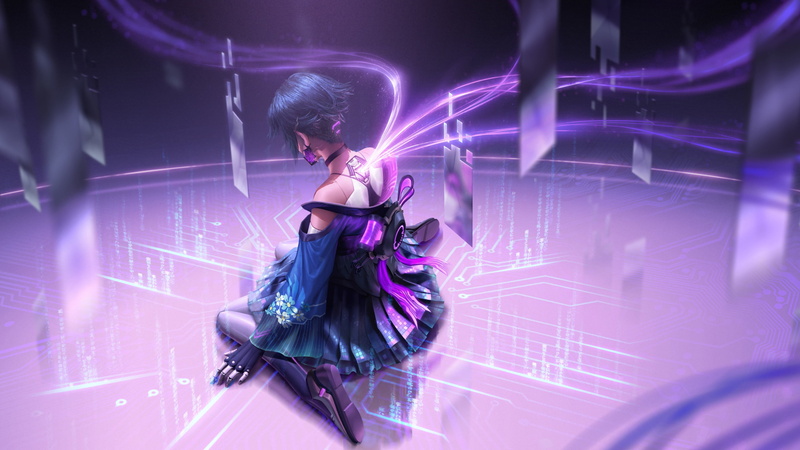 fiction, Cyberpunk, Girl, 2K, cyber hunter, games, Pink, Style