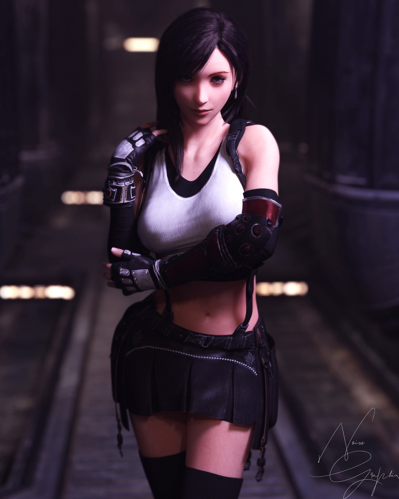 video game art, Tifa Lockhart, ArtStation, Final Fantasy VII, video game girls, video games, 1080P, standing, Jordi Djojosemito, women