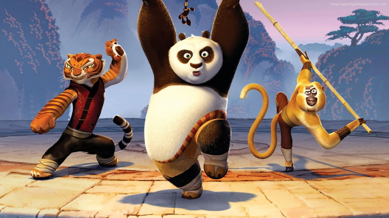 Monkey, Kung Fu Panda 3, Po, Tigrees, 720P