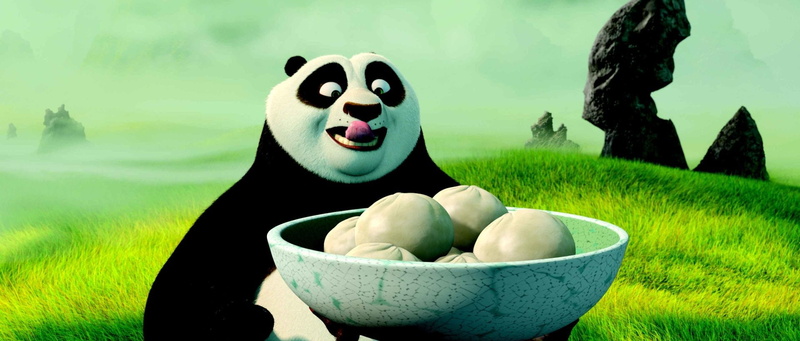 representation, nature, art and craft, mammal, Kung Fu Panda, field, still life, animal themes, food and drink, land, focus on foreground, green color
