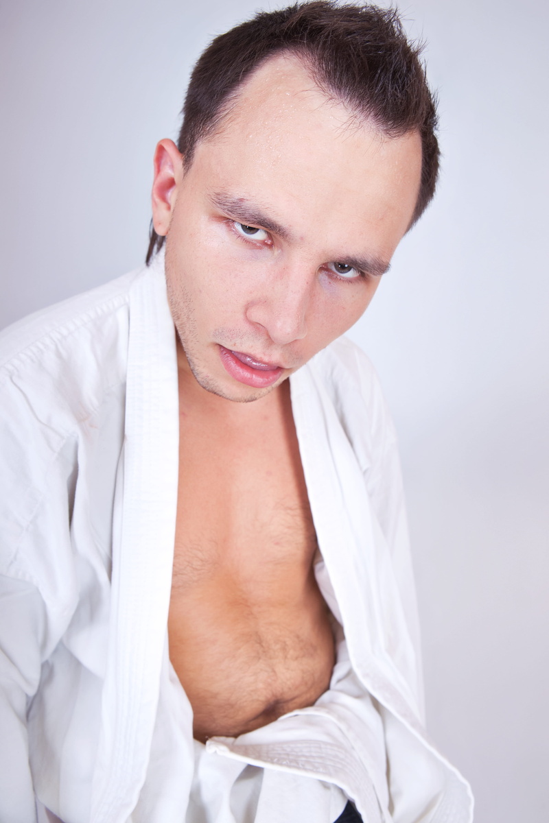 contemplation, kungfu, uniform, headshot, hobby, white color, beautiful people, portrait, adult, self-defense, people, taekwondo, men, young adult, master