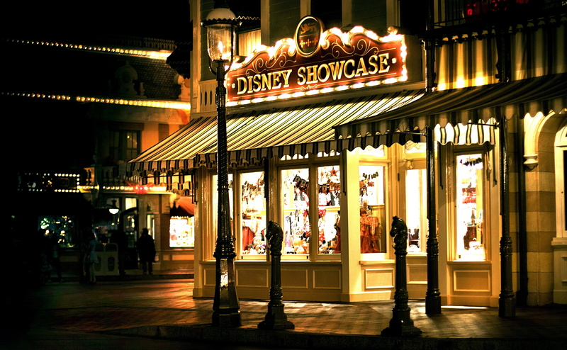 building exterior, sign, retail, built structure, outdoors, disney, food and drink, store, western script, nightlife, street, 4K, night, main