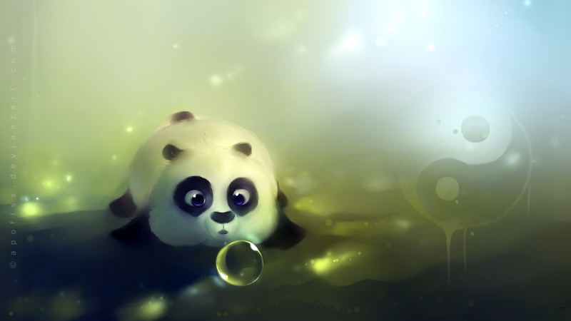 art, kung, hd, animals, panda, artwork, bears, panda bears, x, fu, apofiss, 1080P, bubbles