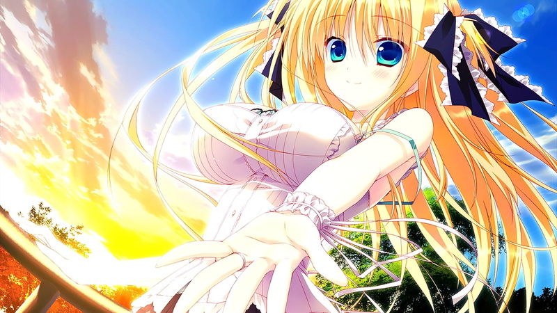 hair band, craft, belief, toy, long hair, blue eyes, blonde, anime, nature, representation, cloud - sky, Nanamori Seira, anime girls, no people, sculpture