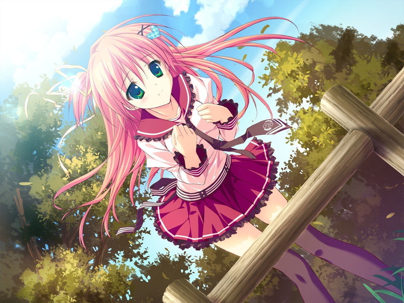 720P, Anime Girls, Nakatsugawa Ui, anime, Hoshizora e Kakaru Hashi
