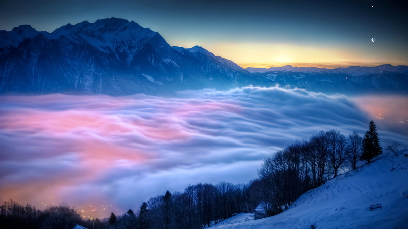 cloud, landscape, mountain, sunny, lake, environment, no people, snowy, cold, river, beauty in nature, travel, idyllic, tranquility, tourism, park, range