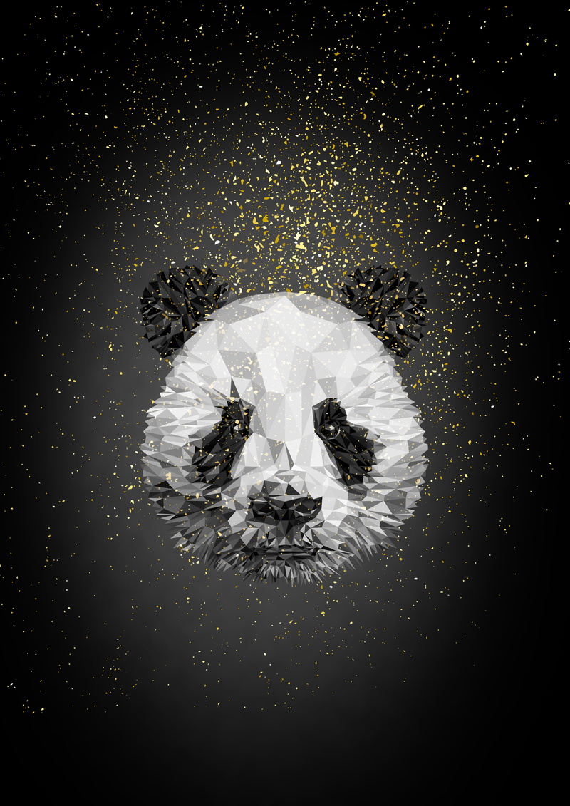 4K, Low poly, Panda, 4K