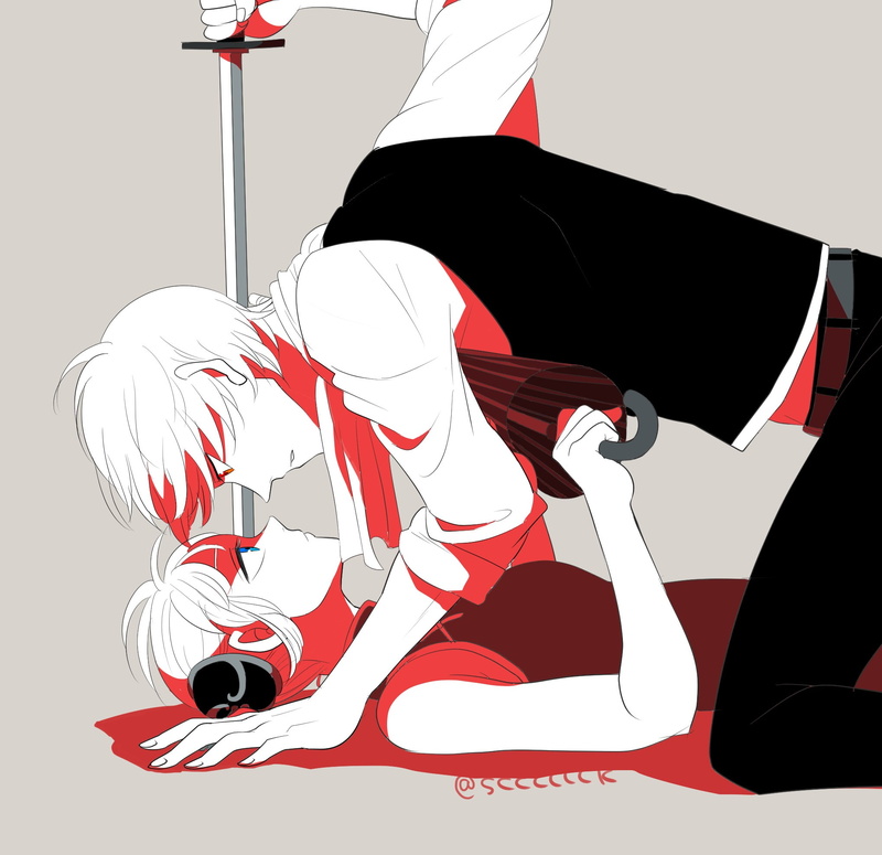 profile view, anime girls, Gintama, redhead, kneeling, leisure activity, auto post production filter, indoors, standing, sport, adult, full length, Okita Sougo