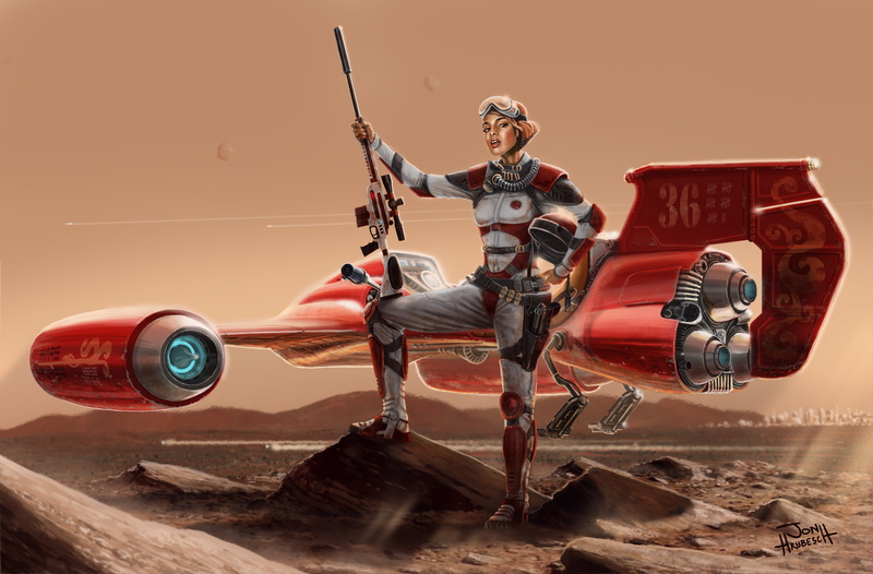 woman, lifestyles, pilot, human representation, weapon, red, sky, full length, men, adult, costume, males, 4K, one person, helmet, glasses, aircraft, art