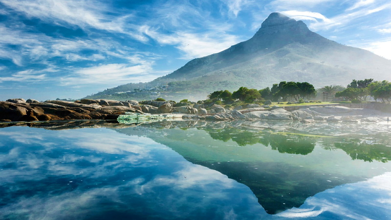 lion head, mountain peak, sky, no people, day, tree, scenics - nature, tranquil scene, beauty in nature, calm, idyllic, south africa, cloud - sky, mountain