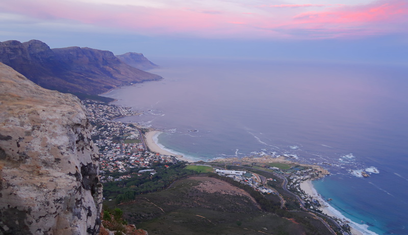 sunset, cliff, tranquil scene, high angle view, cape town, aerial view, horizon, no people, sea, non-urban scene, outdoors, coast, ocean, shoreline, south africa