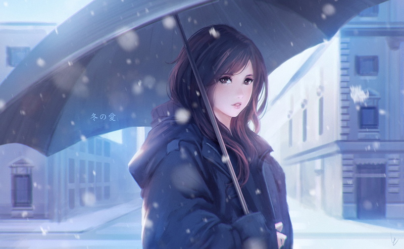 haired, happiness, snow, black, elegance, city, city life, 1080P, japanese Ethnicity, one Person, emotion, character, confidence, hair, outdoors, urban Scene