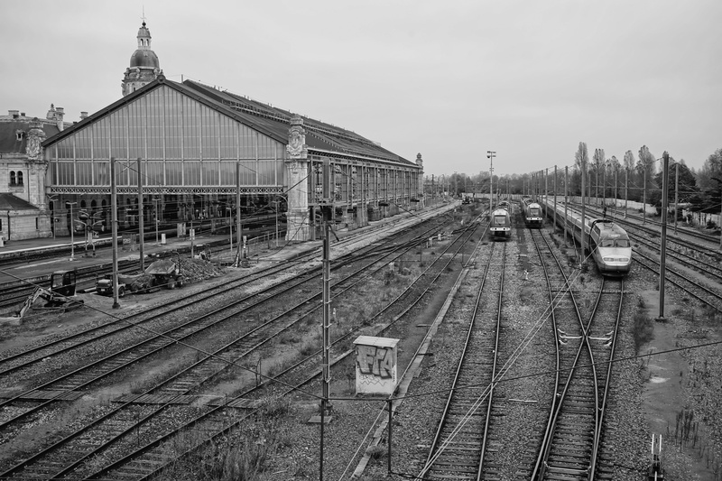 architecture, built structure, building exterior, Railway, railroad track, Sncf, connection, nature, shunting yard, station, day, sky, transportation, rail transportation