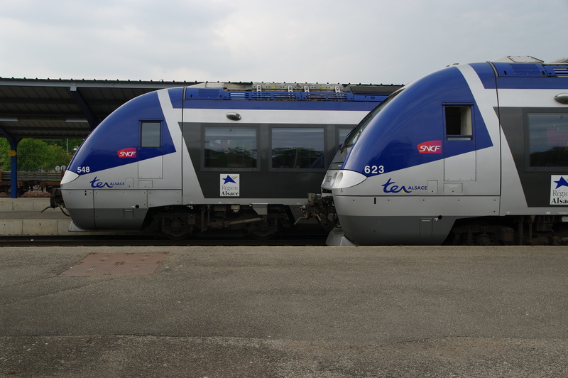 blue, station, transportation, wharf, airport, line, is, sncf, train, architecture, public transportation, alsace, sky, stationary, no people, railway platform