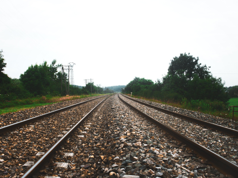 locomotive, gravel, travel, rails, growth, former, clear sky, station, sky, track, urbex, plant, sncf, parallel, railroad track, switch, 4K, no people