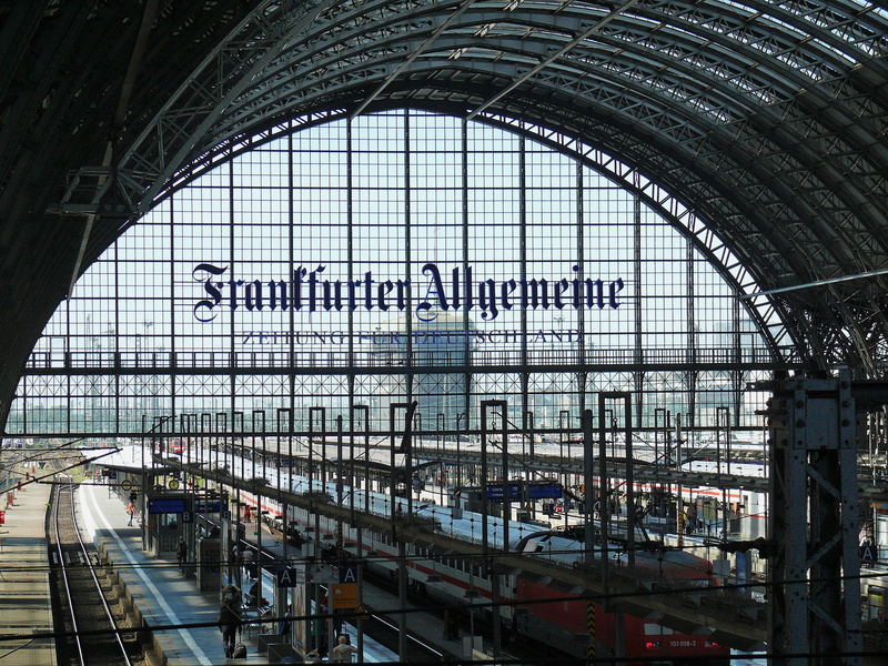 day, hesse, central station, europe, indoors, reflection, city, rail transportation, banks, glass - material, railway traffic, bahnsteigkante, frankfurt am main germany