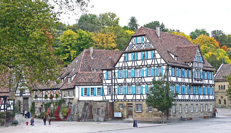 residential district, transportation, roof, maulbronn, architecture, sky, klosterhof, plant, history, city, courtyard, outdoors, historically, germany