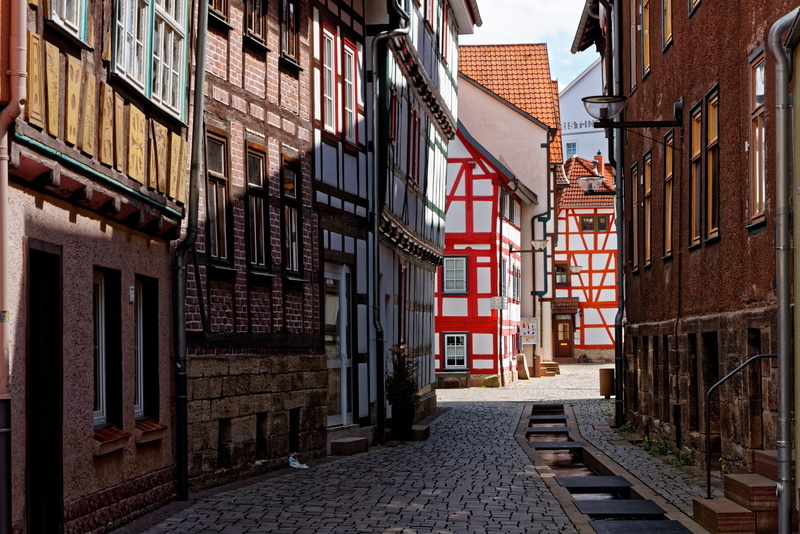built structure, residential district, truss, house, thuringia germany, footpath, the half-timbered town, no people, historically, building exterior, cobblestone
