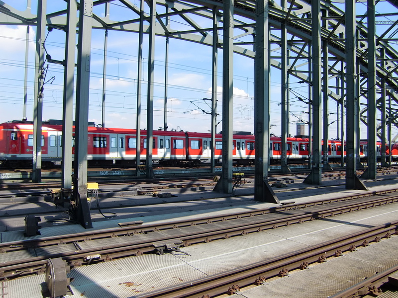 railway, travel, seemed, nature, outdoors, train, rail transportation, railroad Station Platform, steel structure, track, metal, shunting yard, sky, cologne