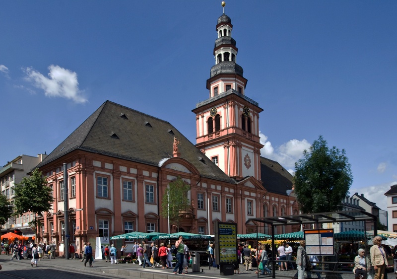 day, marketplace, men, tree, women, crowd, street, building, architecture, built structure, nature, real people, travel destinations, 2K, tower, mannheim