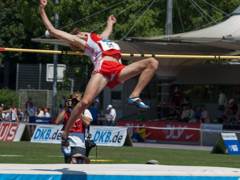 action, men, people, arms raised, sport, human arm, real people, incidental people, sports Race, jumping, athletics, spectator, full length, junior gala mannheim