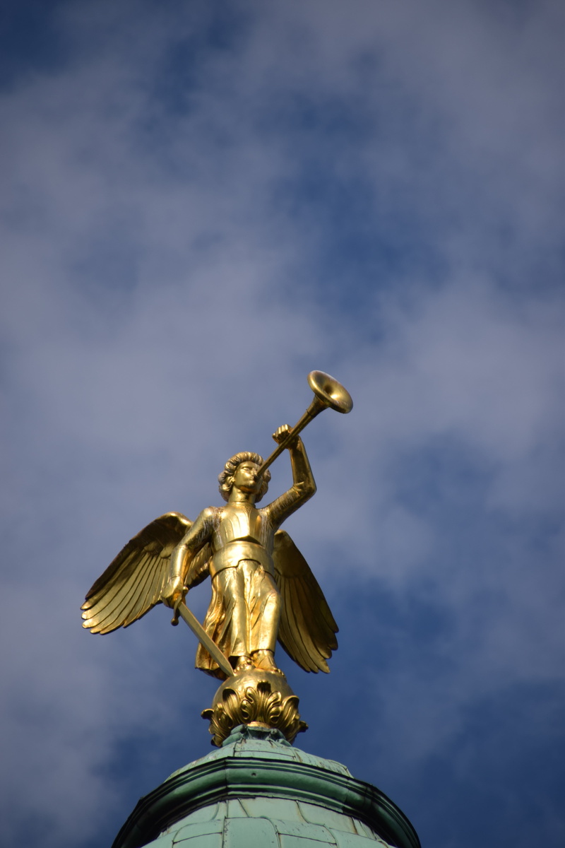 christuskirche, representation, creativity, sculpture, sky, the past, low angle view, art and craft, statue, church, 5K, human representation, germany