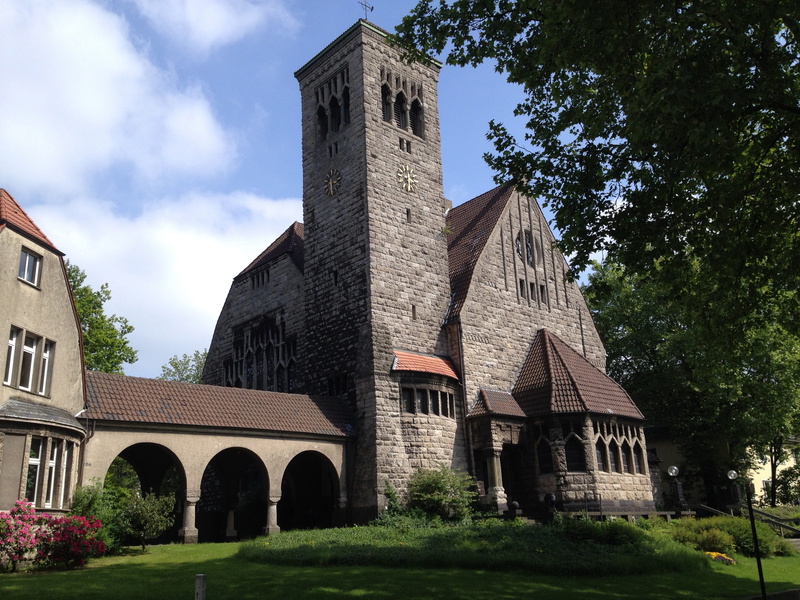 history, low angle view, nature, Church, built structure, tree, building, sky, plant, the past, religion, Bochum, architecture, building exterior, day