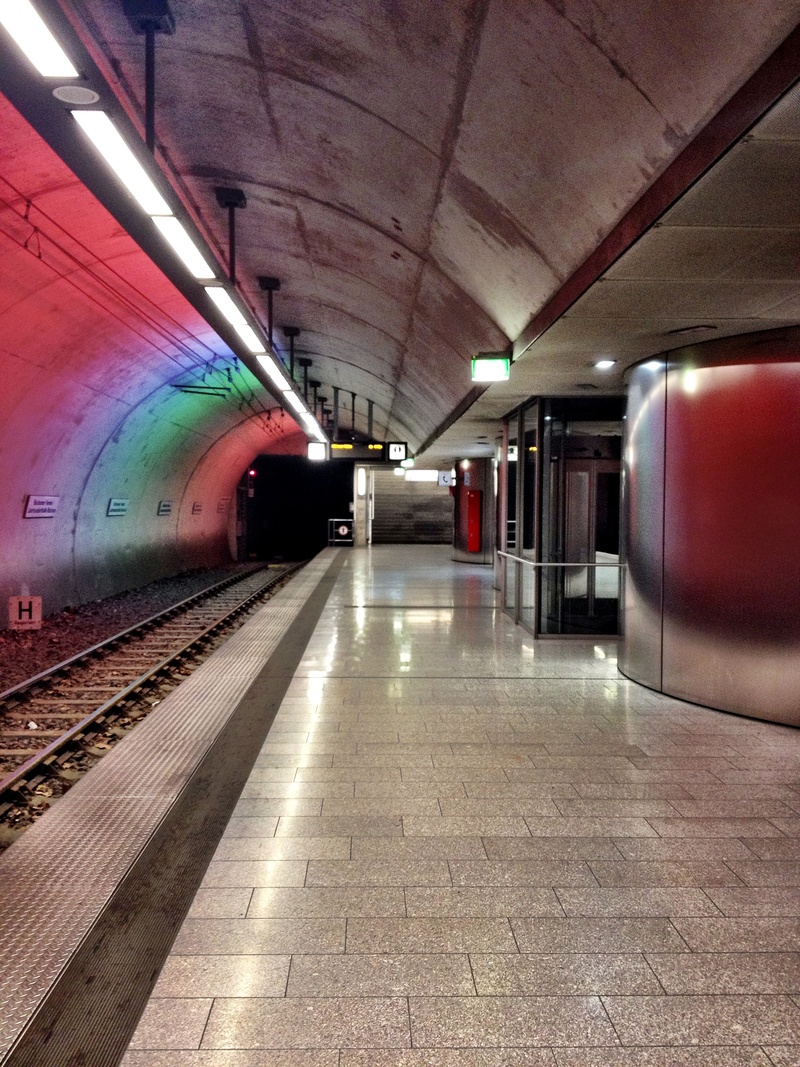 illuminated, subway train, no people, underground, train, metro, rail transportation, empty, ceiling, tiled floor, bochum, 2K, transportation, platform