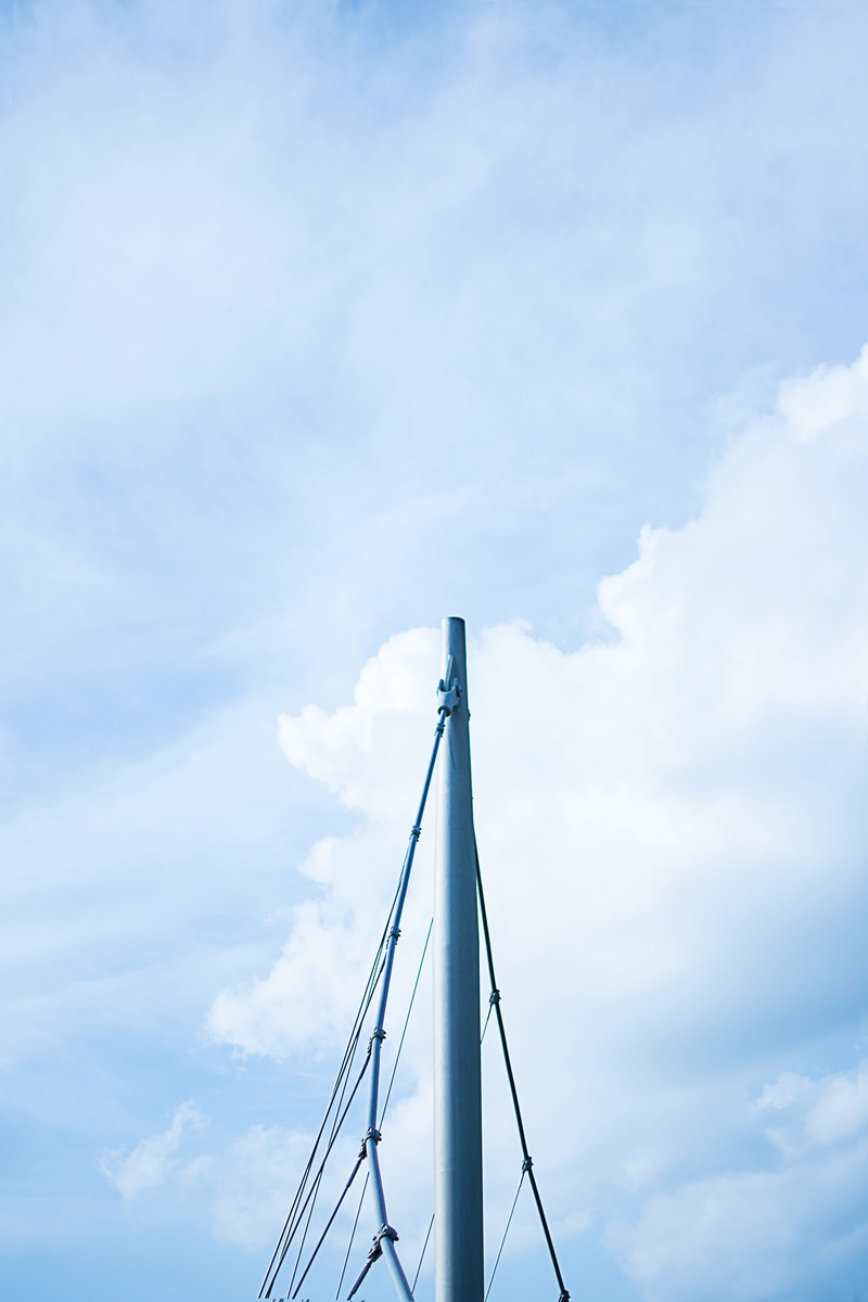 germany, low angle view, architecture, no people, transportation, blue, minimalistic, clouds, minimalism, bridge, bochum, cable-stayed bridge, bridge - man made structure