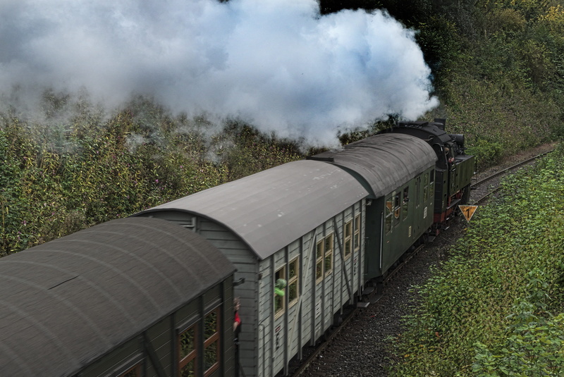 nature, passenger train tank engine, smoke, tourism, water vapor, cloud - sky, field, operation of the museum, small ground, loco, museum railway, franconian switzerland