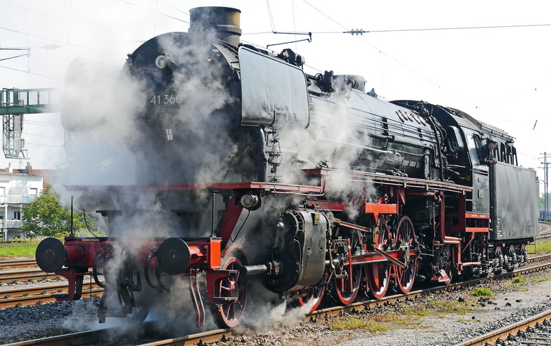 oil engine, cylinder steam, railroad track, event, travel, train - vehicle, neustadt an der weinstraße, land vehicle, pollution, oil tender, steam train