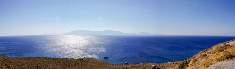 nature, scenics - nature, travel destinations, landscape, sea, panoramic, day, horizon, blue, land, sun, hotspot, summer, panoramic photo, 8K, tranquil scene